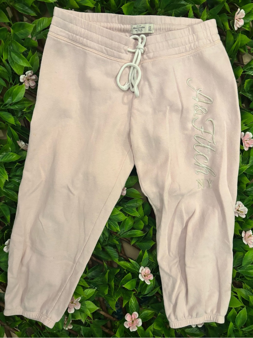 Abercrombie & Fitch Light Pink Logo Jogger Pants